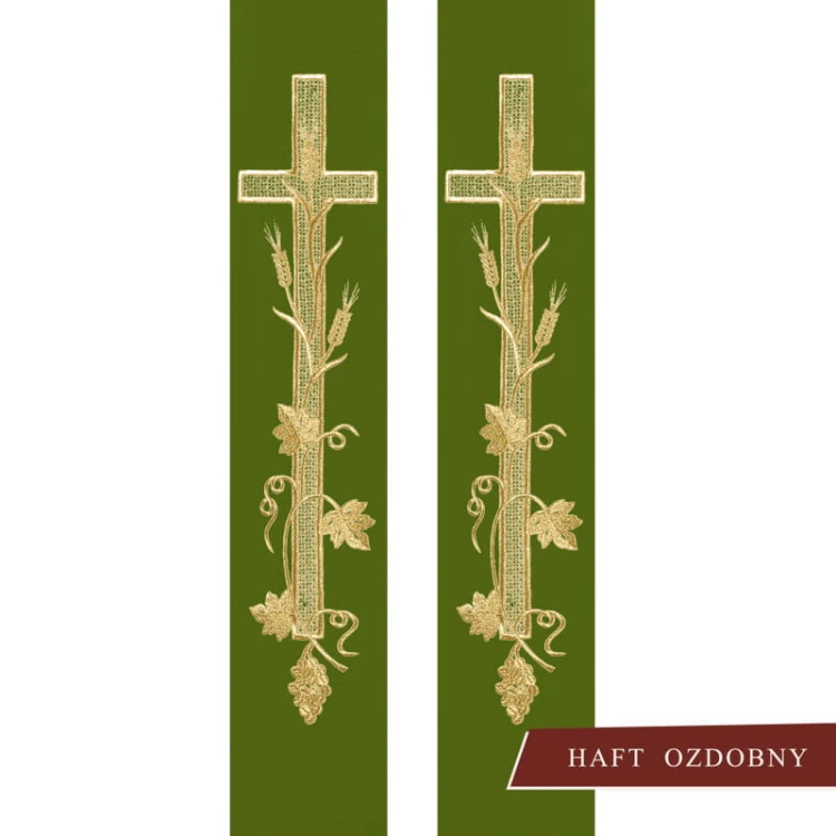 Stuła haftowana symbol Krzyża i grona