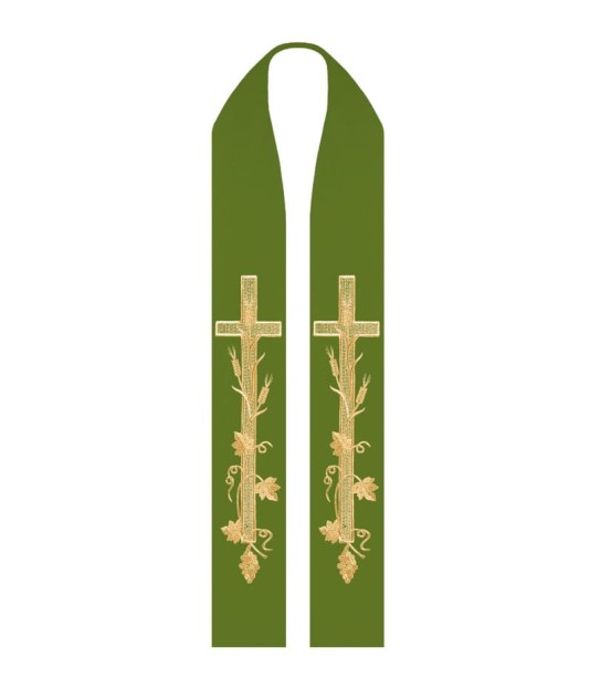 Stuła haftowana symbol Krzyża i grona