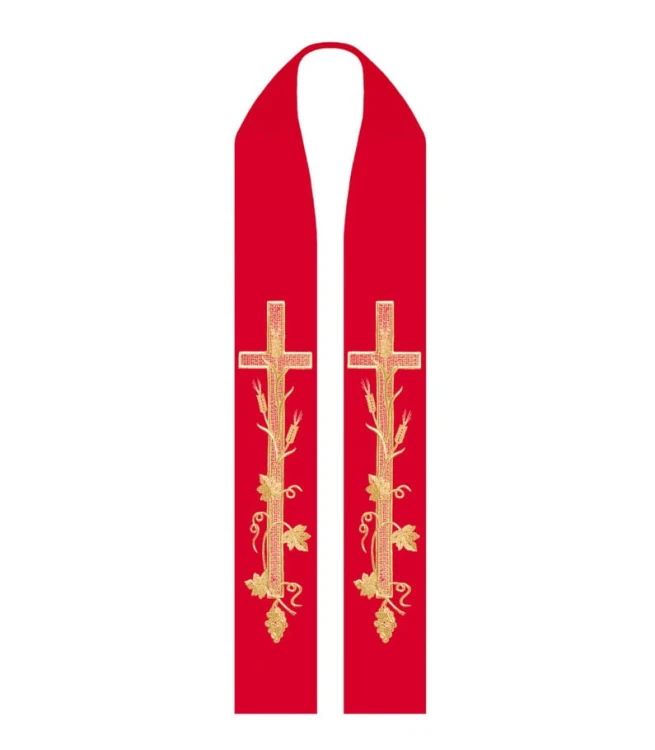 Stuła haftowana symbol Krzyża i grona