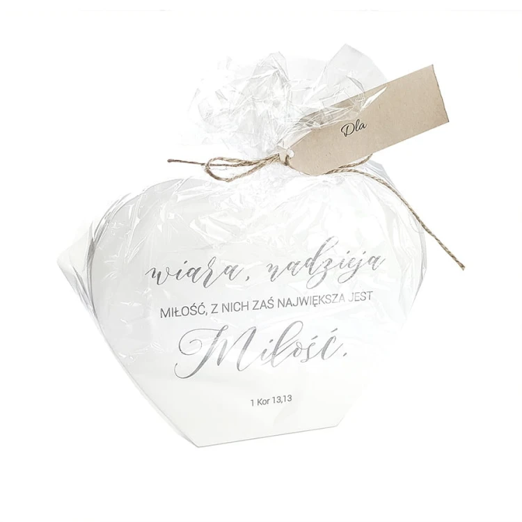 Deseczka dekoracyjna z cytatem Wiara, Nadzieja, Miłość