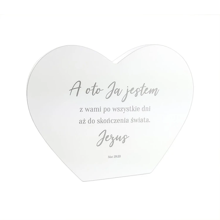Deseczka dekoracyjna z cytatem A oto Ja jestem