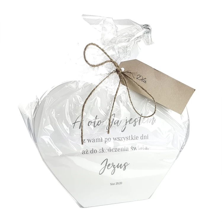 Deseczka dekoracyjna z cytatem A oto Ja jestem