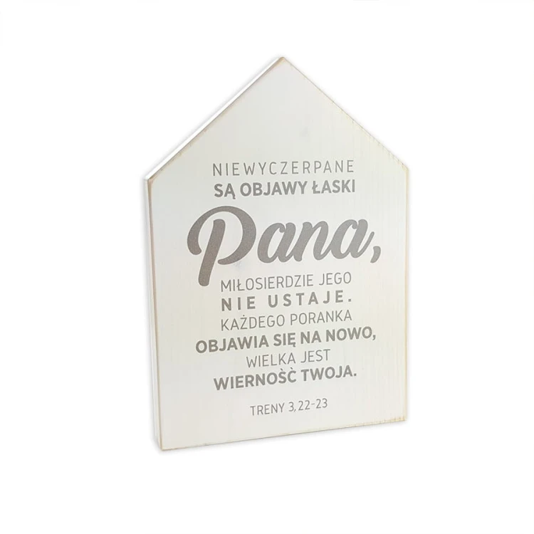 Cytat na desce z Pisma Świętego