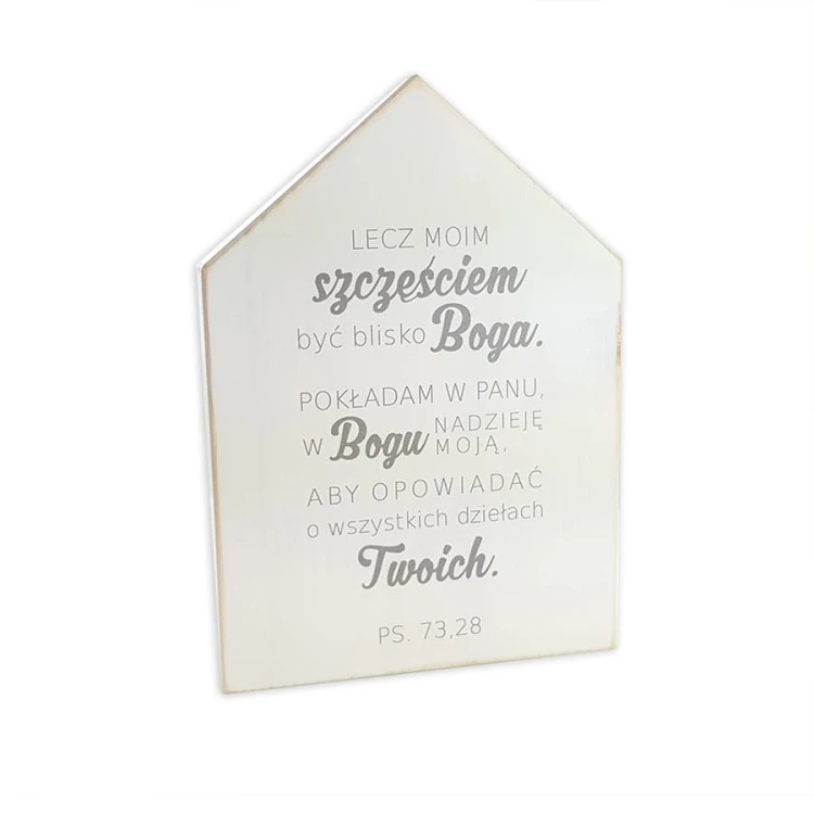 Cytat religijny na desce
