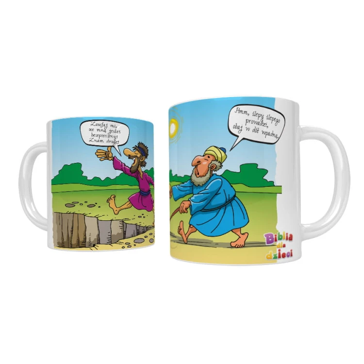 Kubek religijny Prowadzi ślepy ślepego