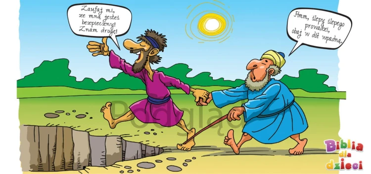 Kubek religijny Prowadzi ślepy ślepego