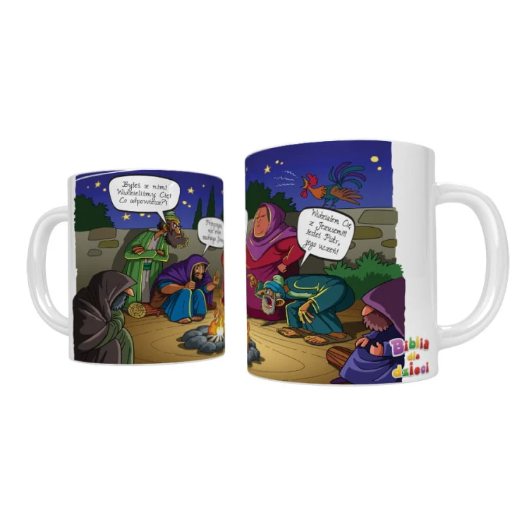 Kubek religijny Piotr zapiera się Jezusa