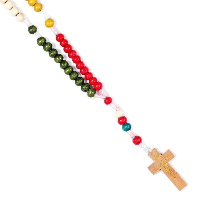 Różaniec drewniany misyjny