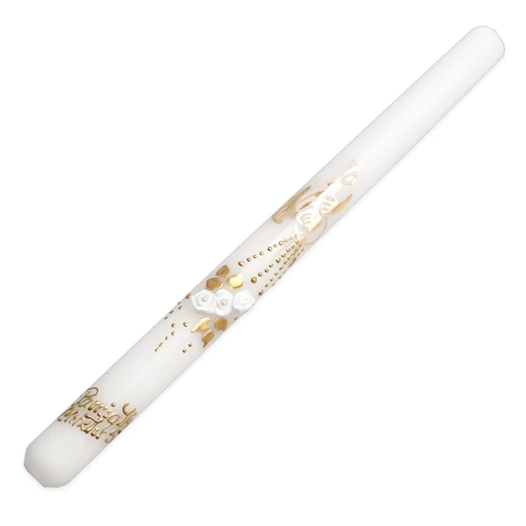 Świeca na Chrzest z gołąbkiem ręcznie zdobiona ur298.jpg