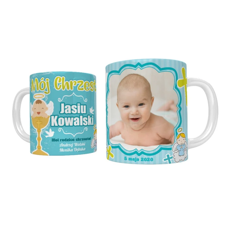 Kubek pamiątka Chrztu z personalizacją