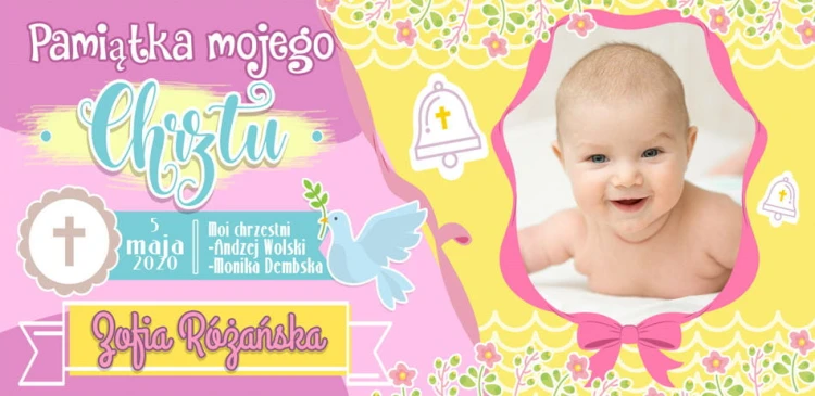 Kubek pamiątka Chrztu z personalizacją