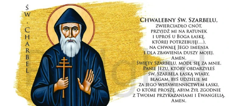 Kubek religijny ze świętym Szarbelem