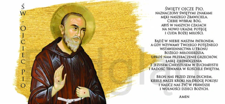 Kubek religijny ze świętym Ojcem Pio