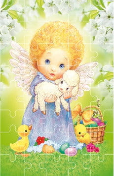 Puzzle wielkanocne z aniołkiem