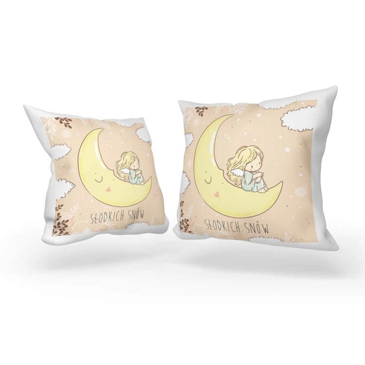 Poduszka dla dziecka dziewczynka na księżycu