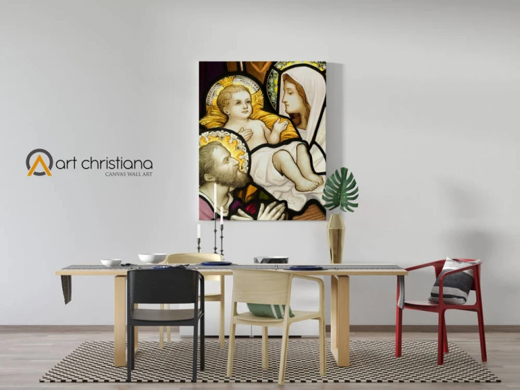 Obraz na płótnie canvas z Świętą Rodziną witraż Art Christiana wiz.jpg