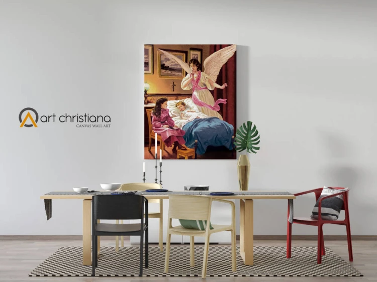 Obraz na płótnie, Anioł Stróż z dziećmi-Art Christiana wiz.jpg