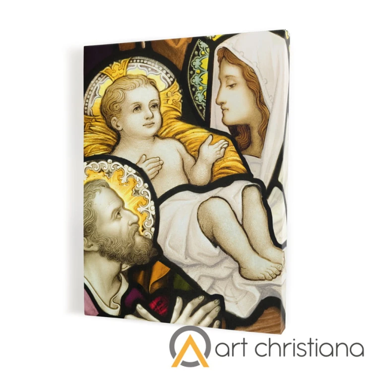 Obraz na płótnie canvas z Świętą Rodziną witraż Art Christiana.jpg