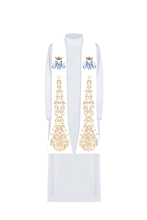 Maryjna stuła haftowana