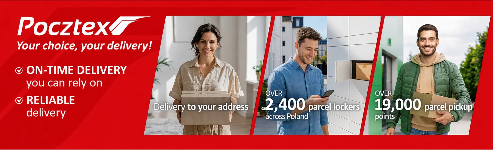 Pocztex delivery to your address, parcel lockers and pickup points