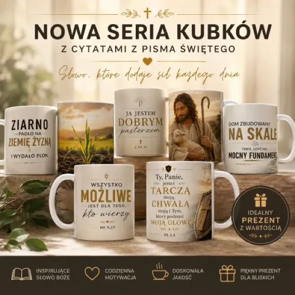 Kubki z cytatami z Pisma Świętego