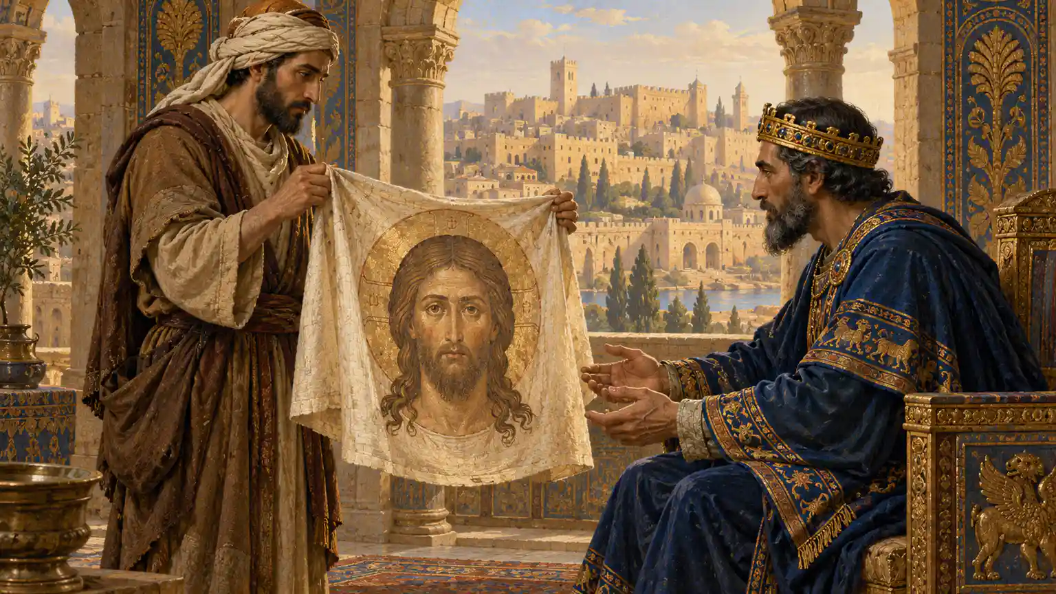 Artystyczna interpretacja legendy o Abgarze i Mandylionie
