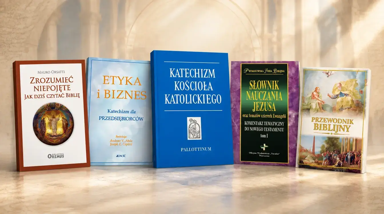 Książki teologiczne – komentarze biblijne, katechizm i etyka chrześcijańska