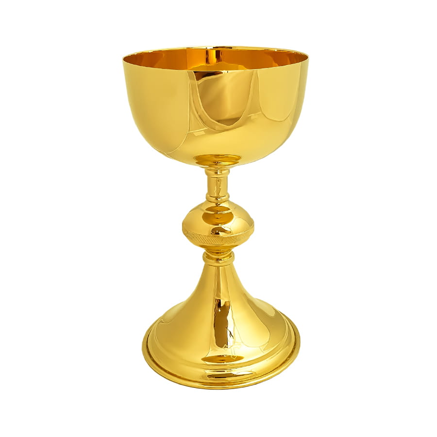 Kielich mosiężny pozłacany