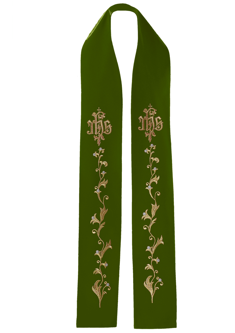 Stuła haftowana IHS.