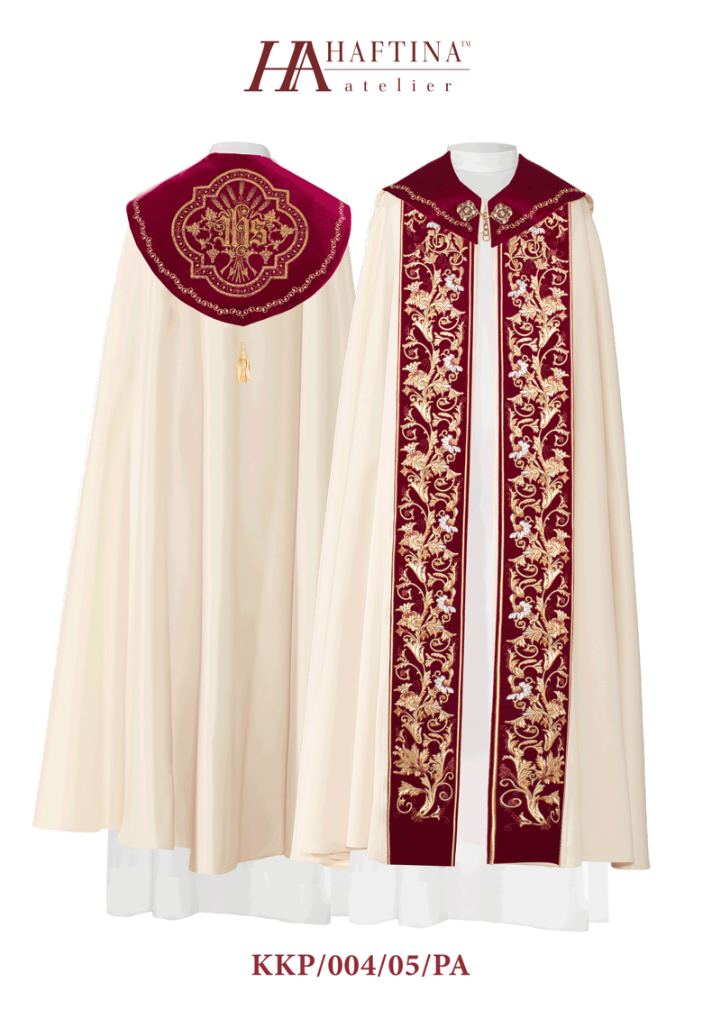 Kapa z haftem na aksamicie.