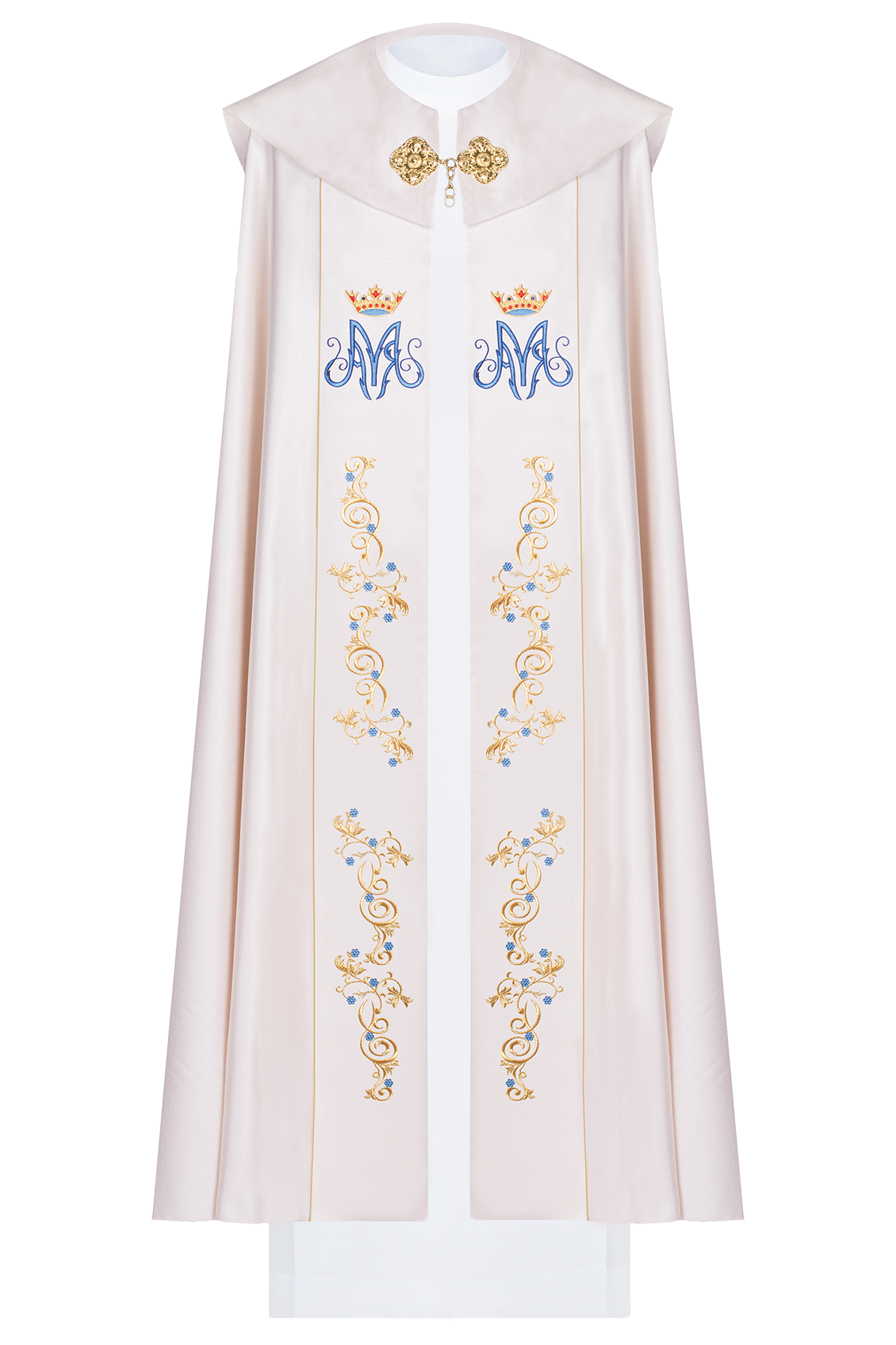 Kapa liturgiczna z haftem maryjnym.