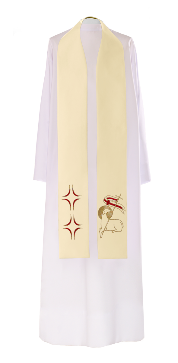 Stuła haftowana z Barankiem.