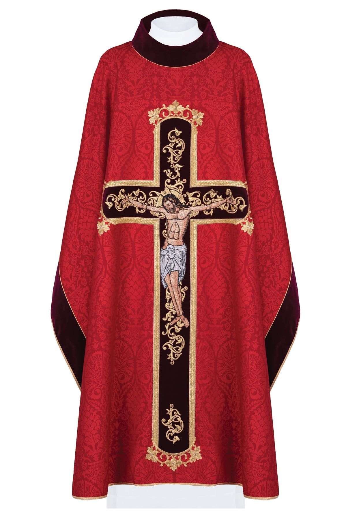 Ornat haftowany z wizerunkiem Jezusa Ukrzyżowanego