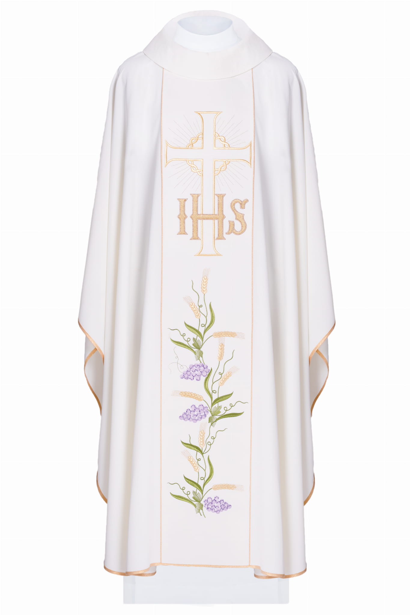 Ornat haftowany - IHS, Krzyż i winogrona