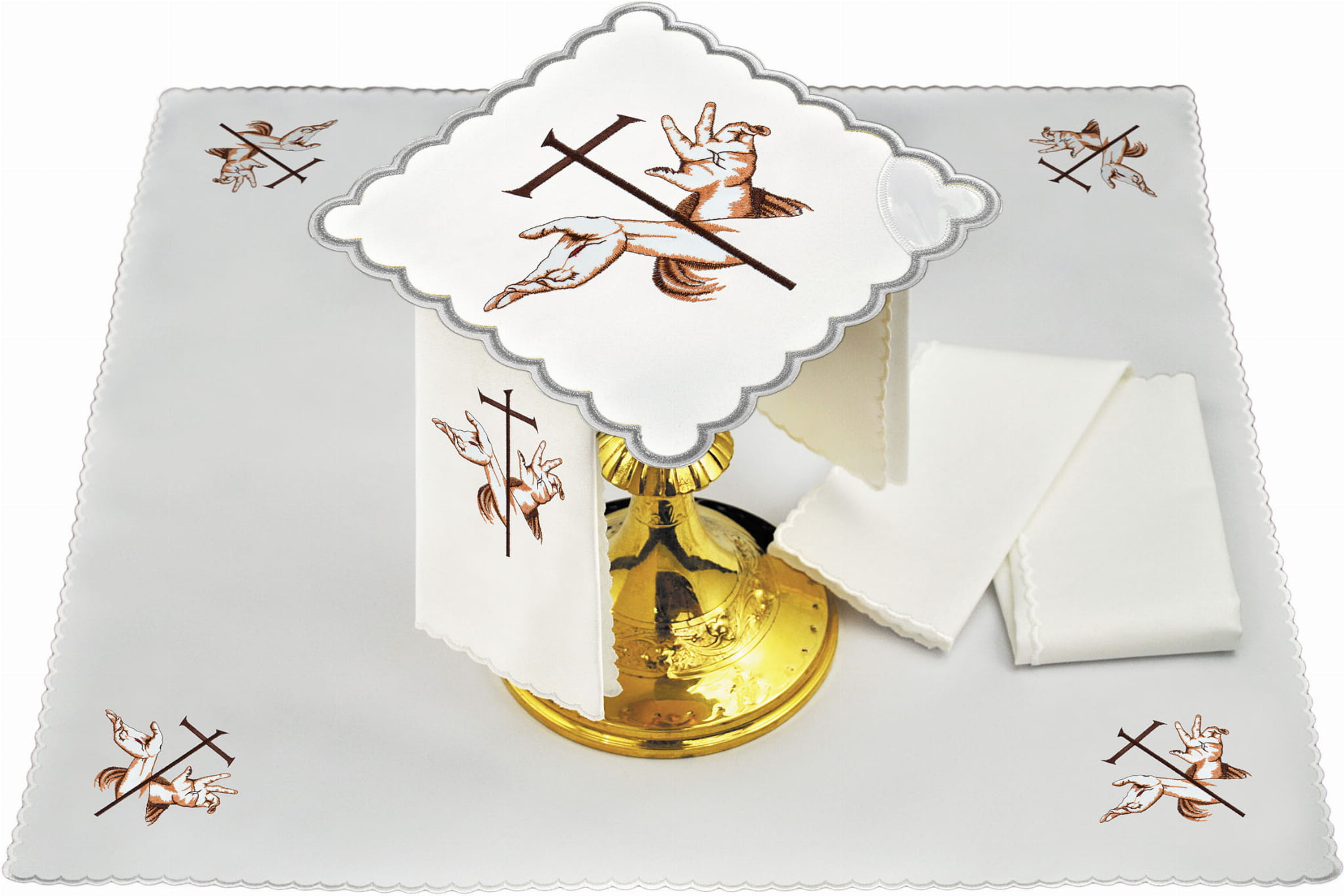 Komplet bielizny kielichowej - ręce Jezusa