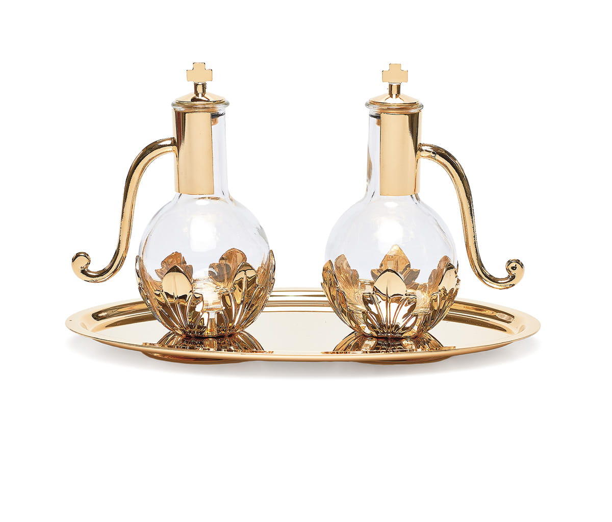 Ampoules set on a metal tray