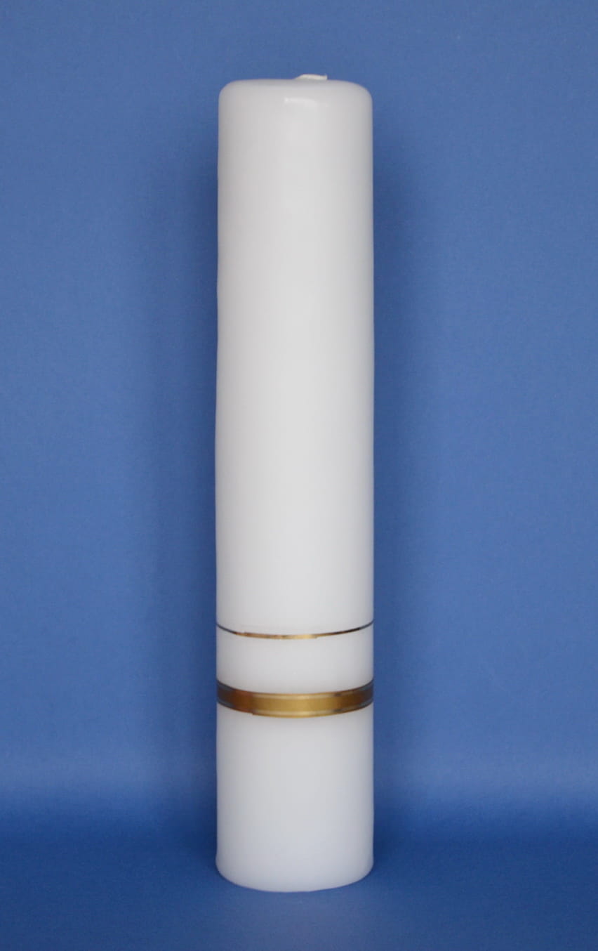 Church Candle with gold stripe