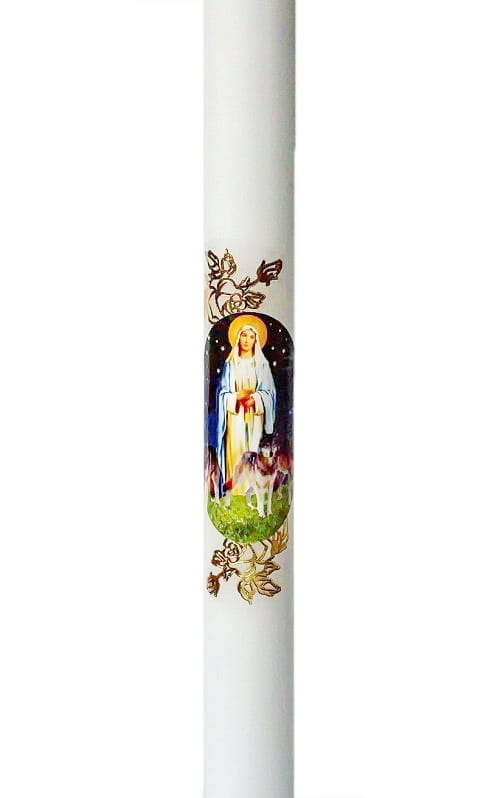 Duża biała parafinowa gromnica, 45cm.