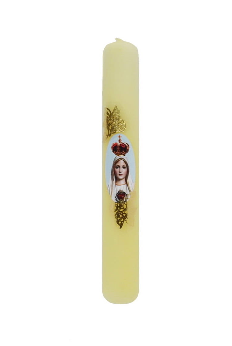 Our Lady of Fatima small yellow thunder candle.