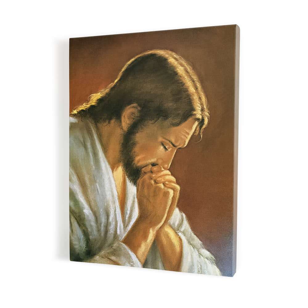 Christ in prayer, print on canvas
