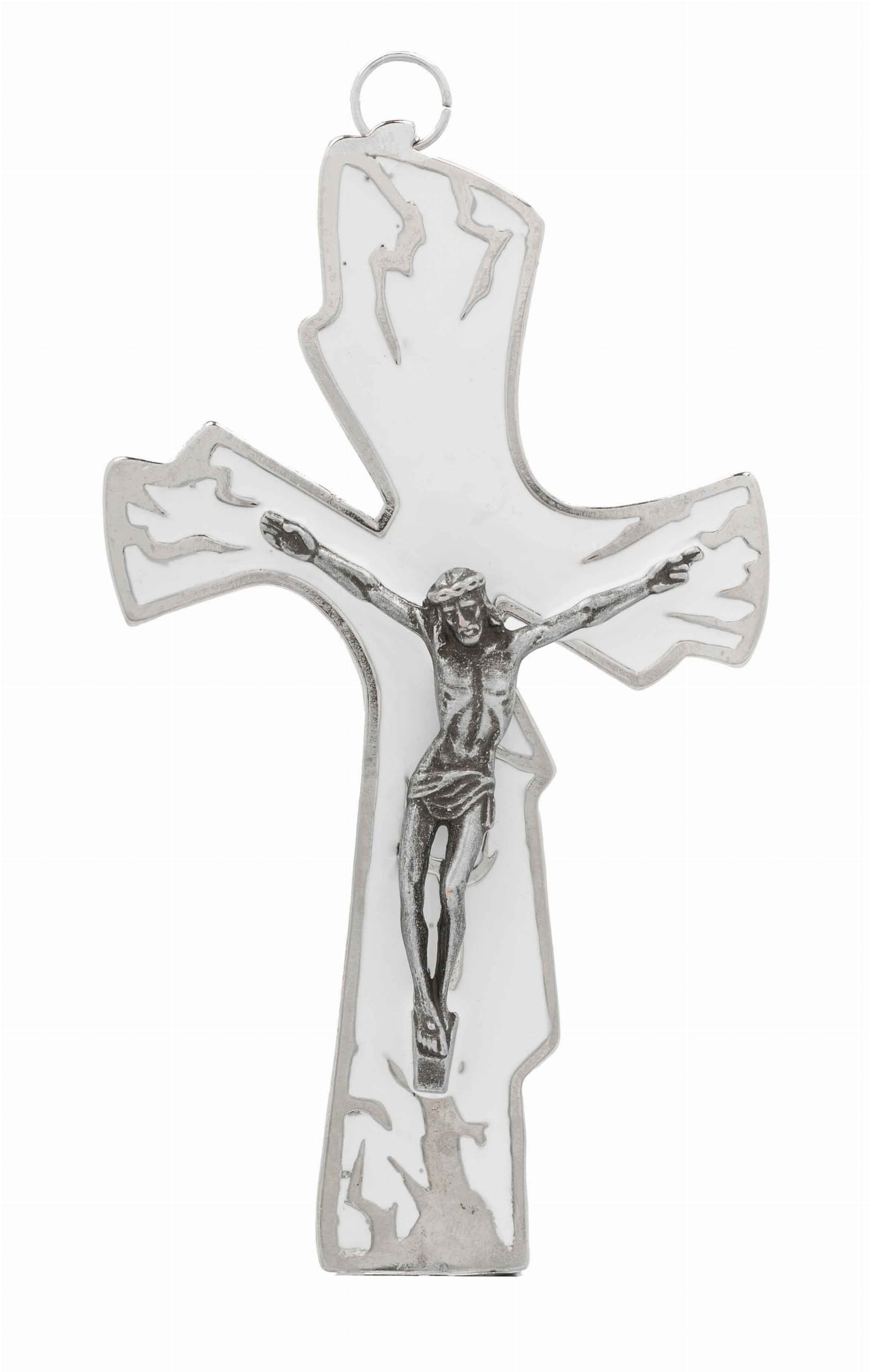 Colorful metal cross for hanging.