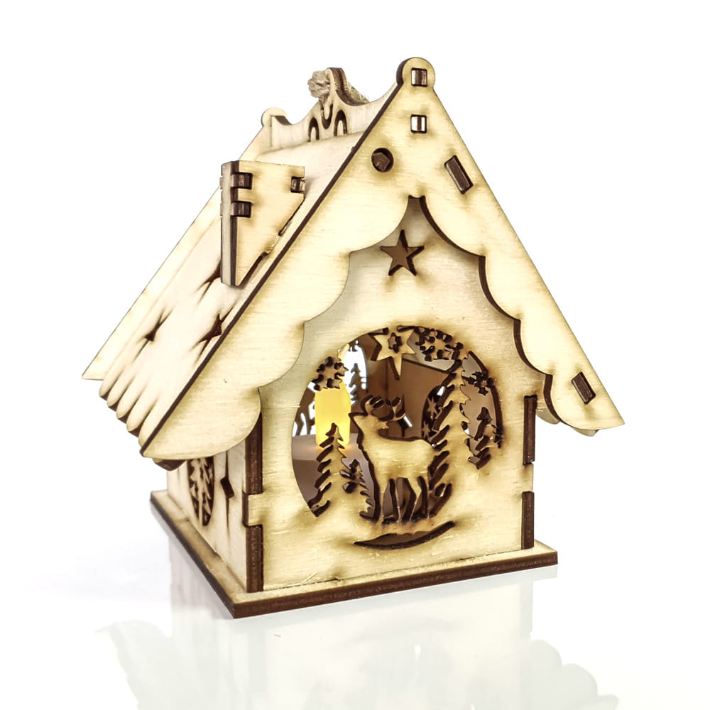 Lampion adwentowy jelonek na roraty ze sklejki