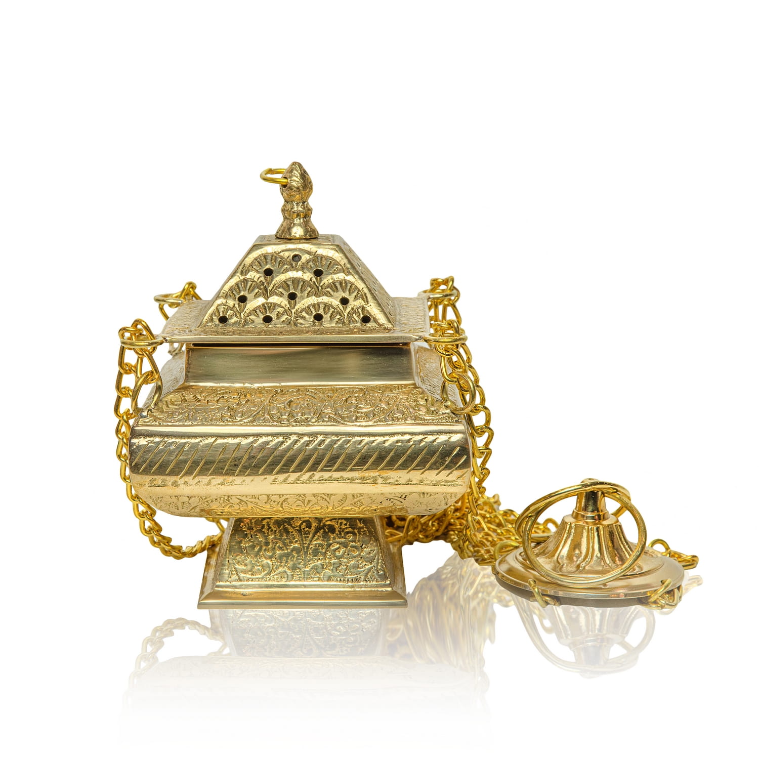 Brass thurible, gilded 15cm