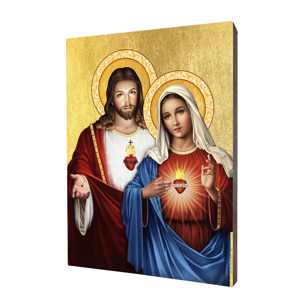 Ikone des Heiligsten Herzens Jesu und des Unbefleckten Herzens Marias