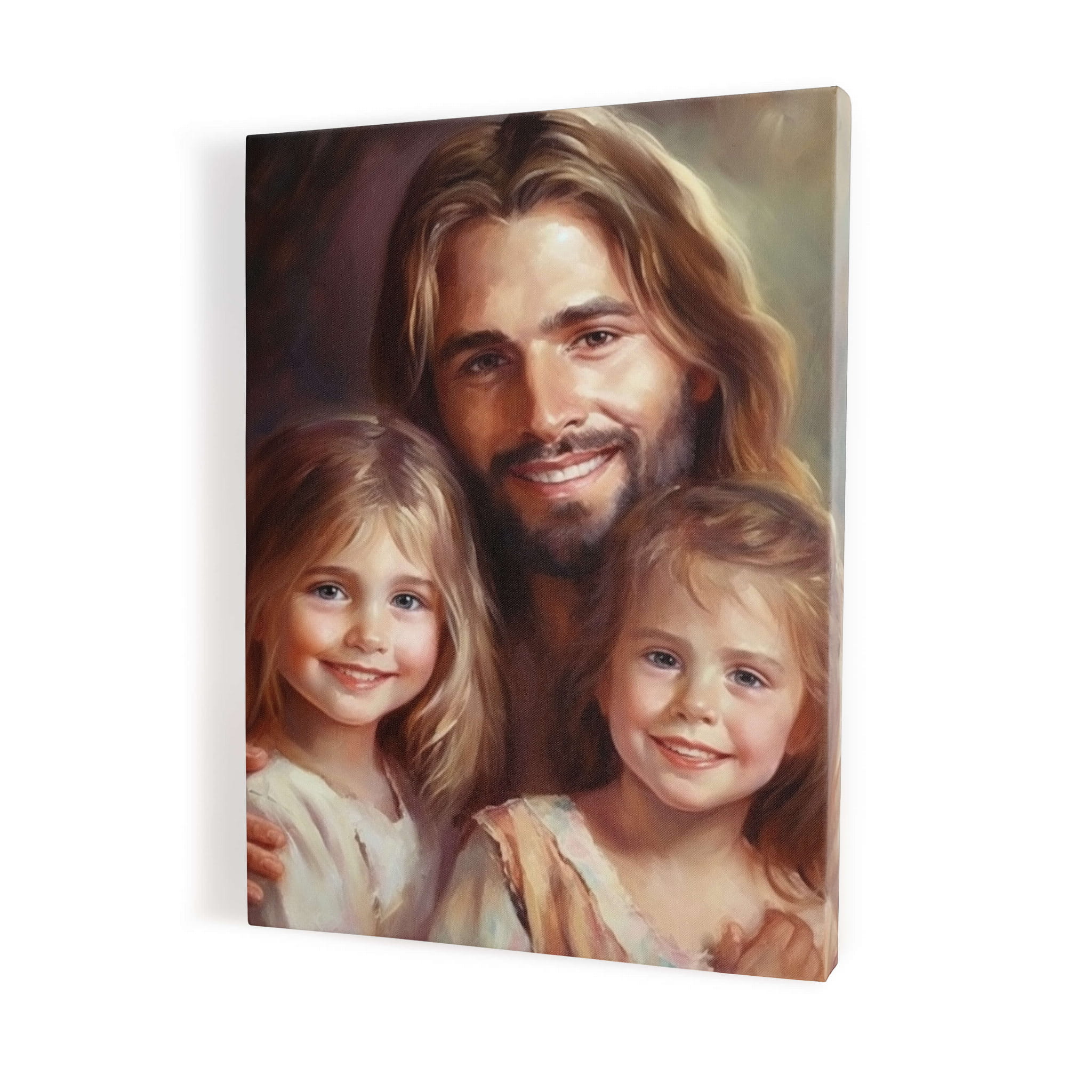 Jesus with the girls - painting on canvas
