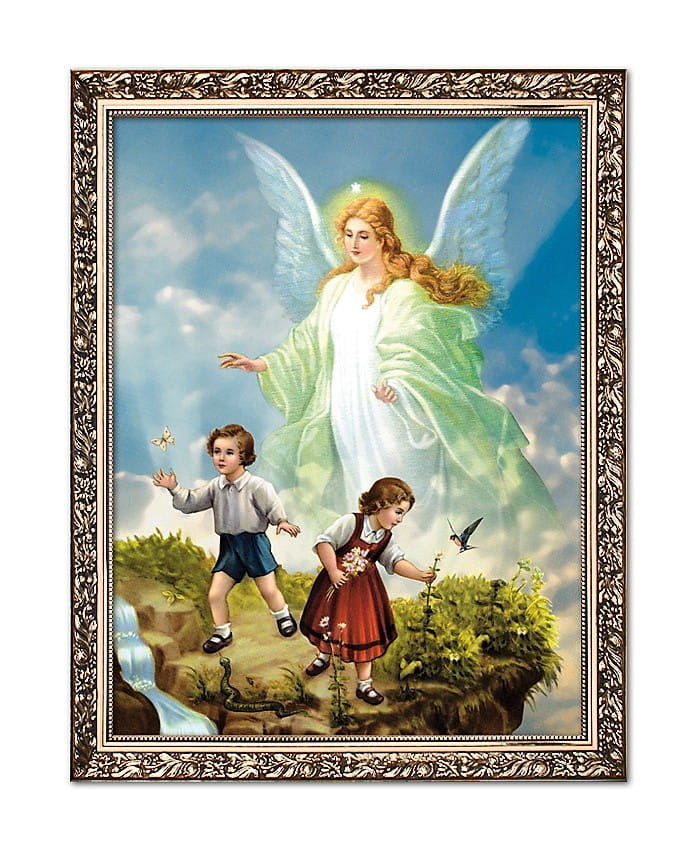 Guardian Angel with children religious image3