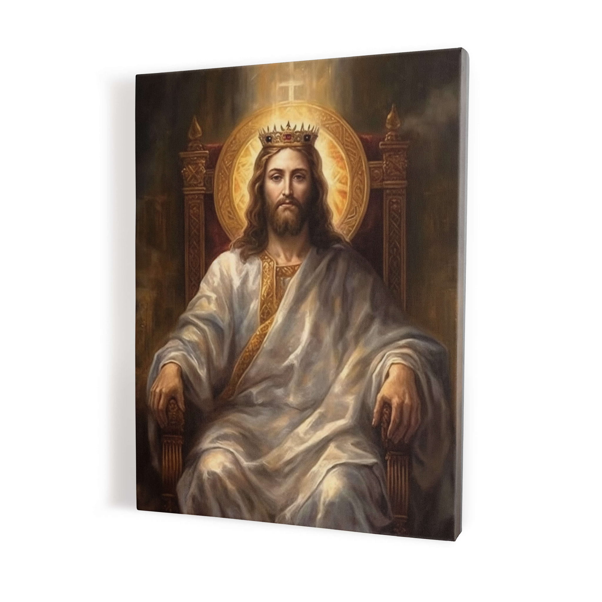 Christ the King on the throne - majestic painting on canvas