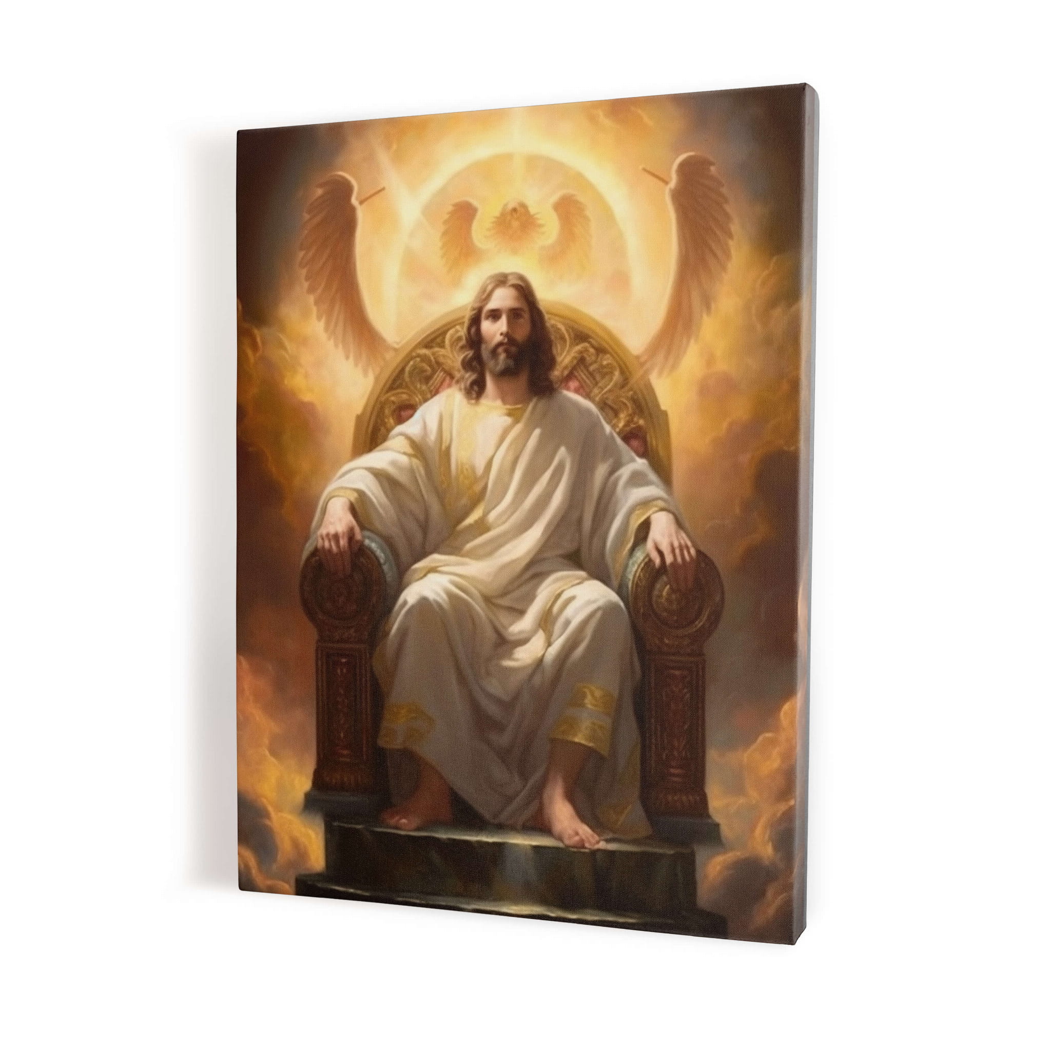 Christ the King on the throne - majestic painting on canvas