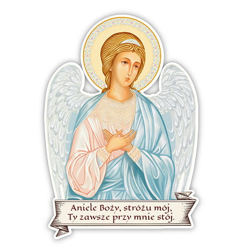 Religious sticker with Guardian Angel
