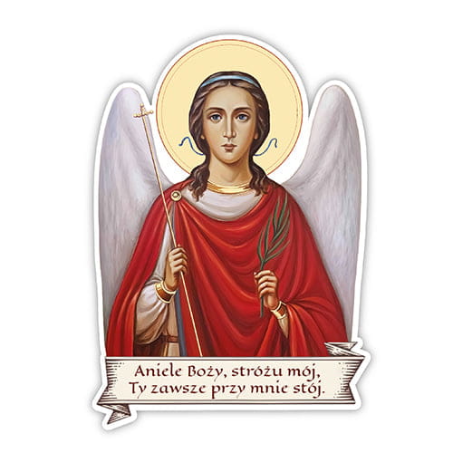 Religious sticker with Guardian Angel - Power and protection in one.